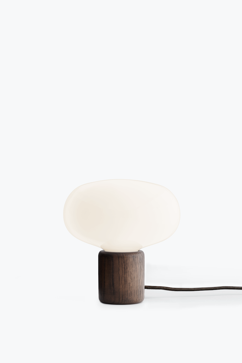 New Works Karl-Johan Bordlampe - Røget Eg/Hvid Opal Glas
