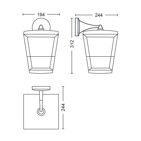 Philips Hue Econic Hue Væglampe Ned