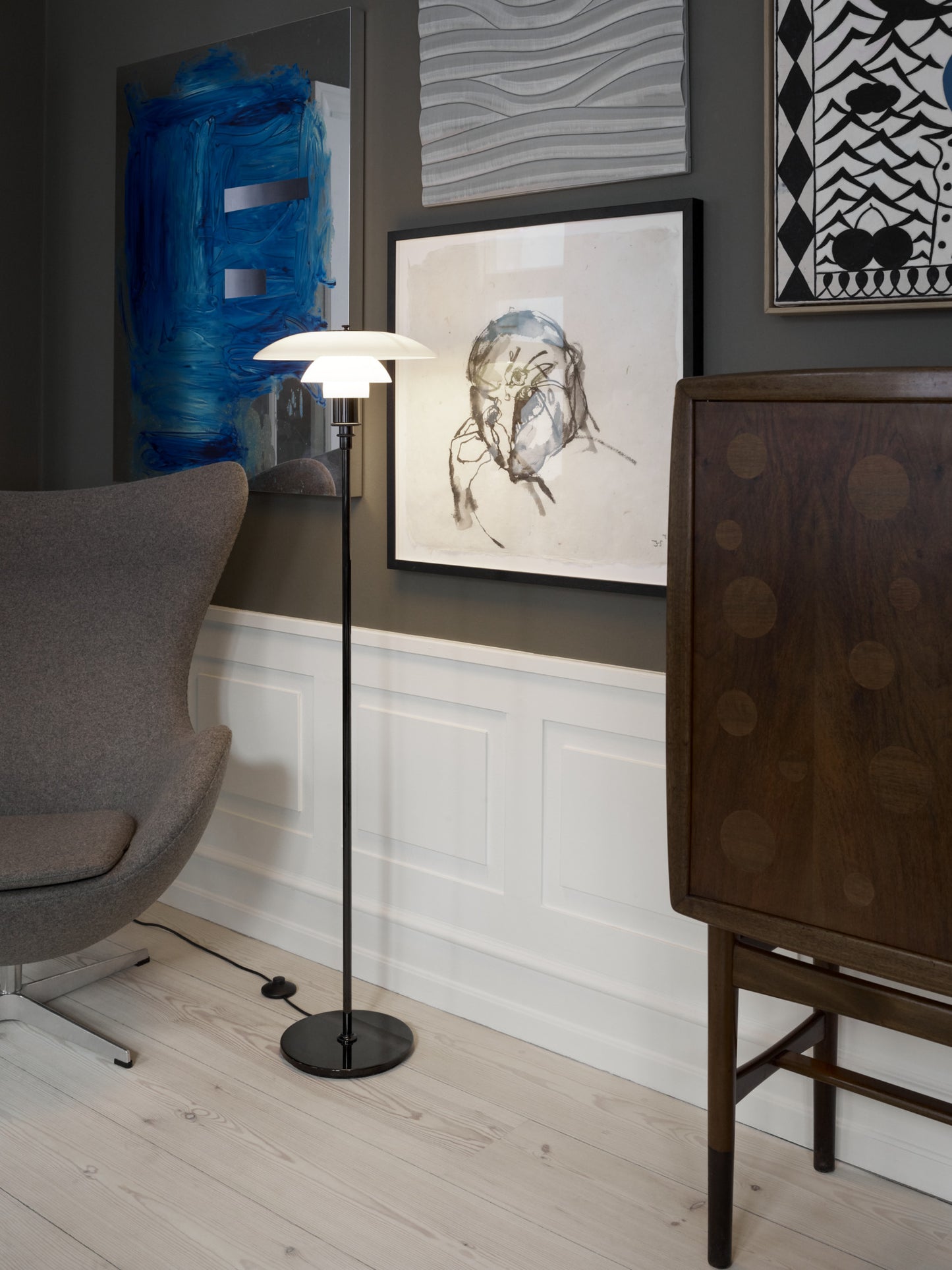 Louis Poulsen - PH 3½-2½ Golvlampa - Svart metalliserad