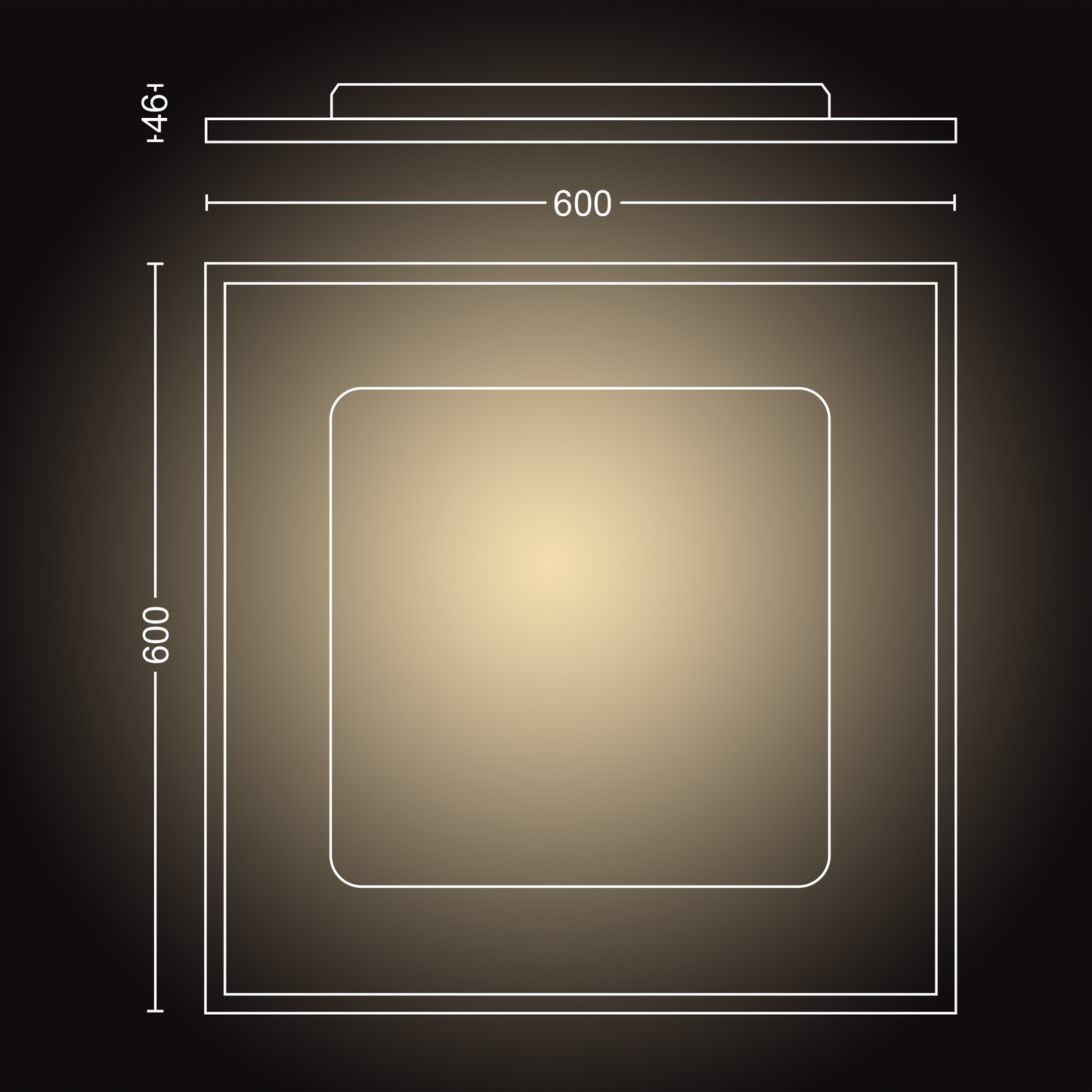 Philips Hue Aurelle Hue Taklampa Square Large 60*60