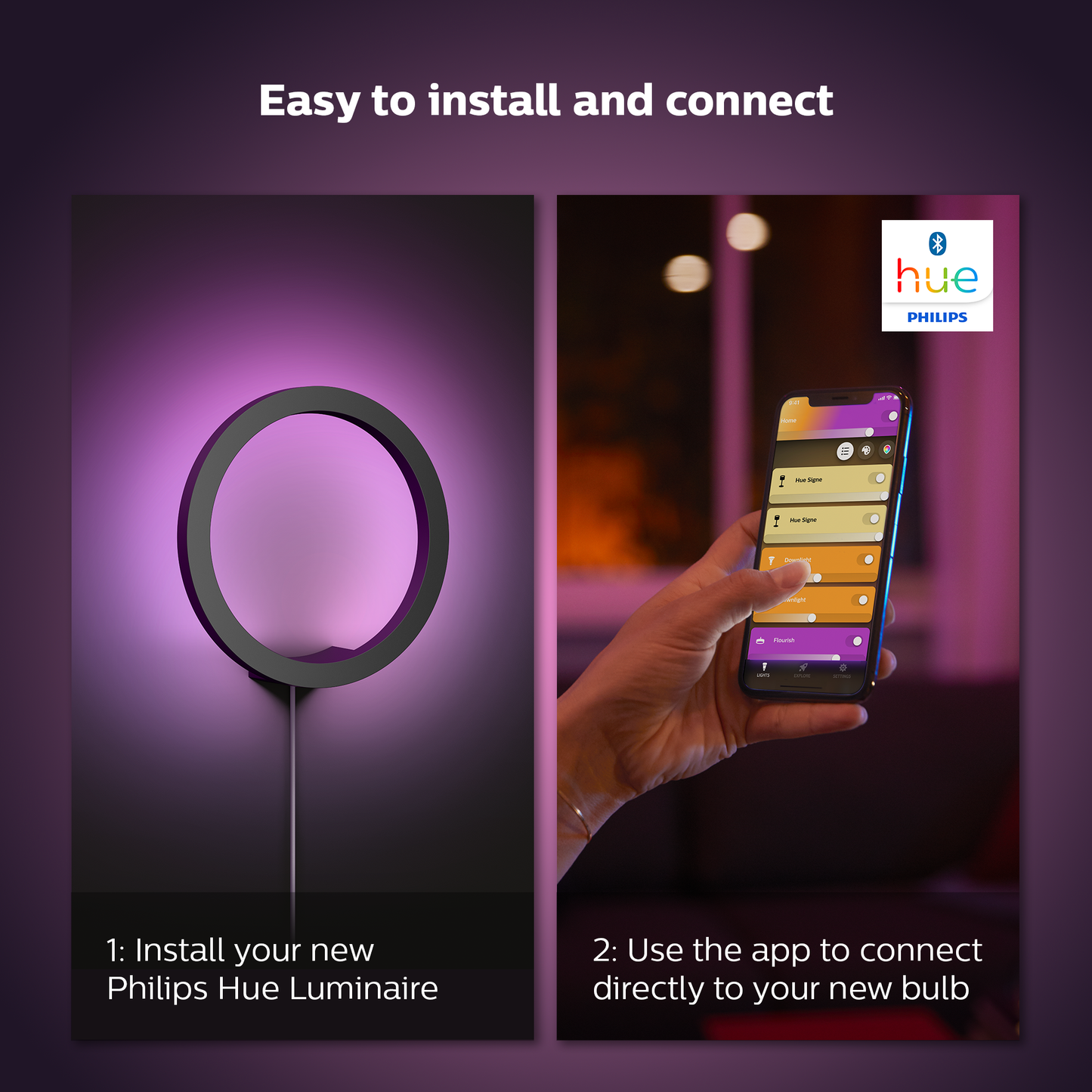 Philips Hue Sana Hue Væglampe - Sort