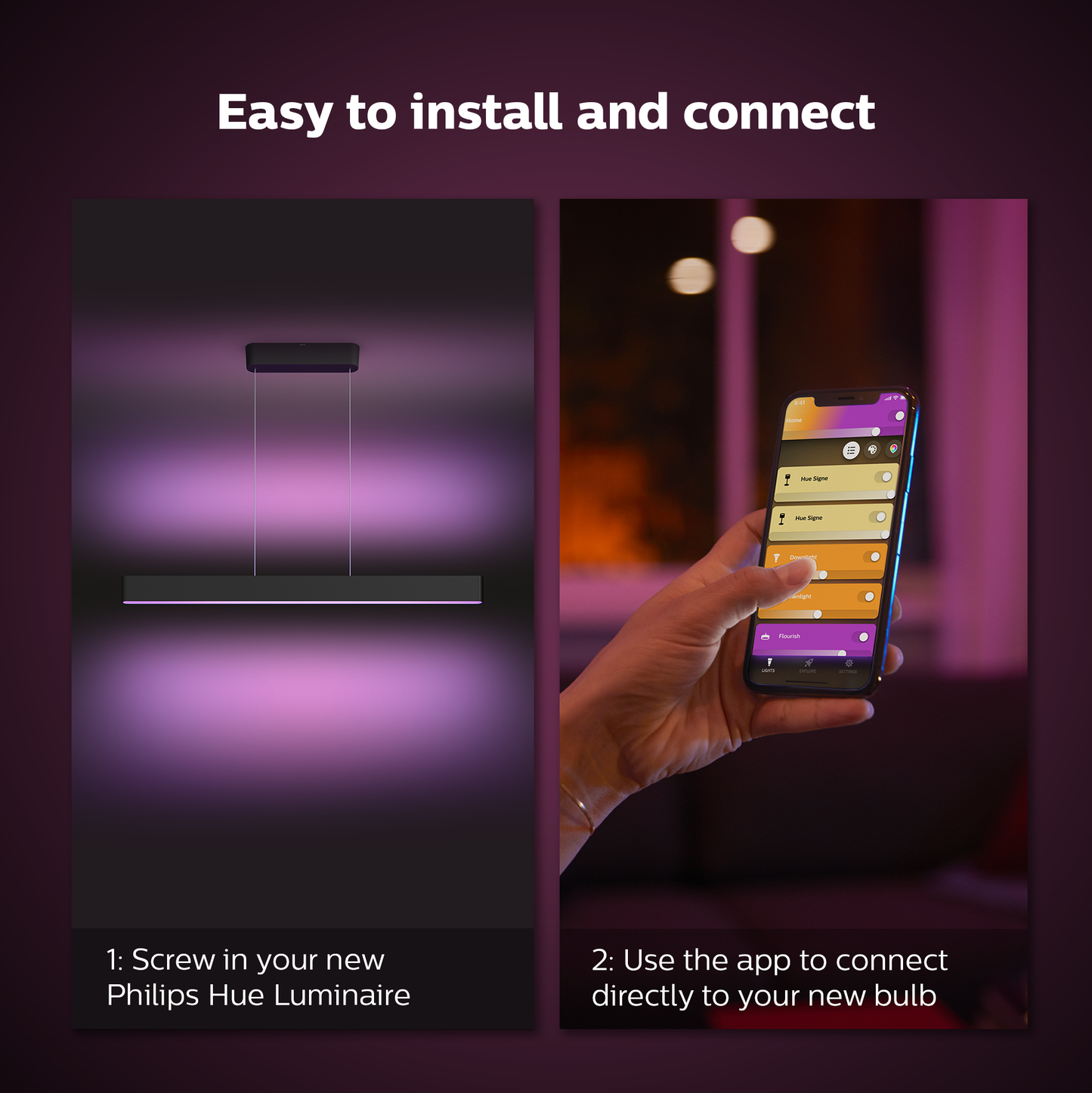 Philips Hue Ensis Hue Pendel - Sort