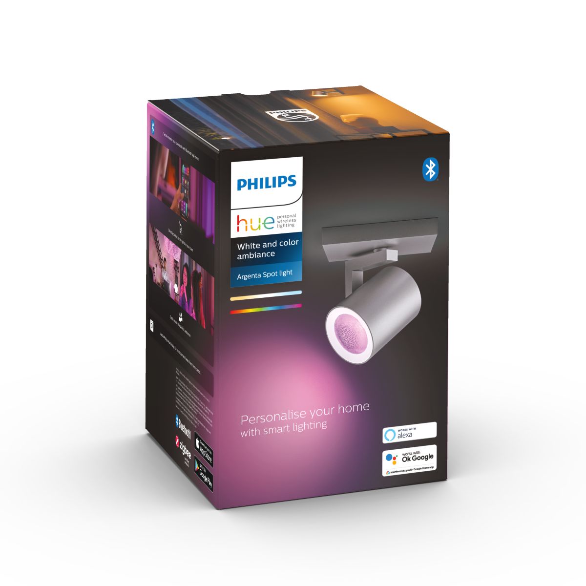 Philips Hue Argenta Hue Loftlampe Enkelt Spot - Aluminium