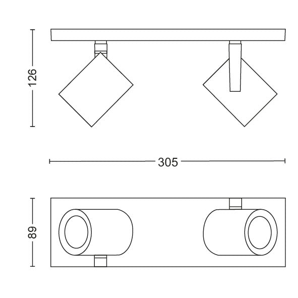 Philips Hue Argenta Hue Loftlampe 2-Spot - Hvid