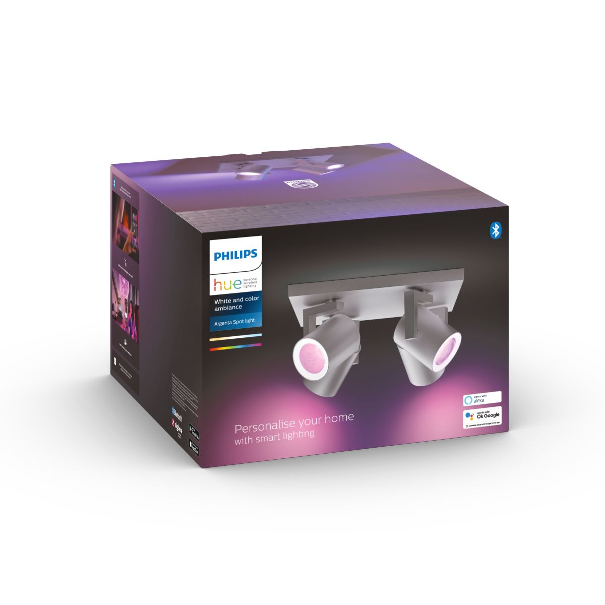 Philips Hue Argenta Hue Loftlampe 4-Spot - Aluminium