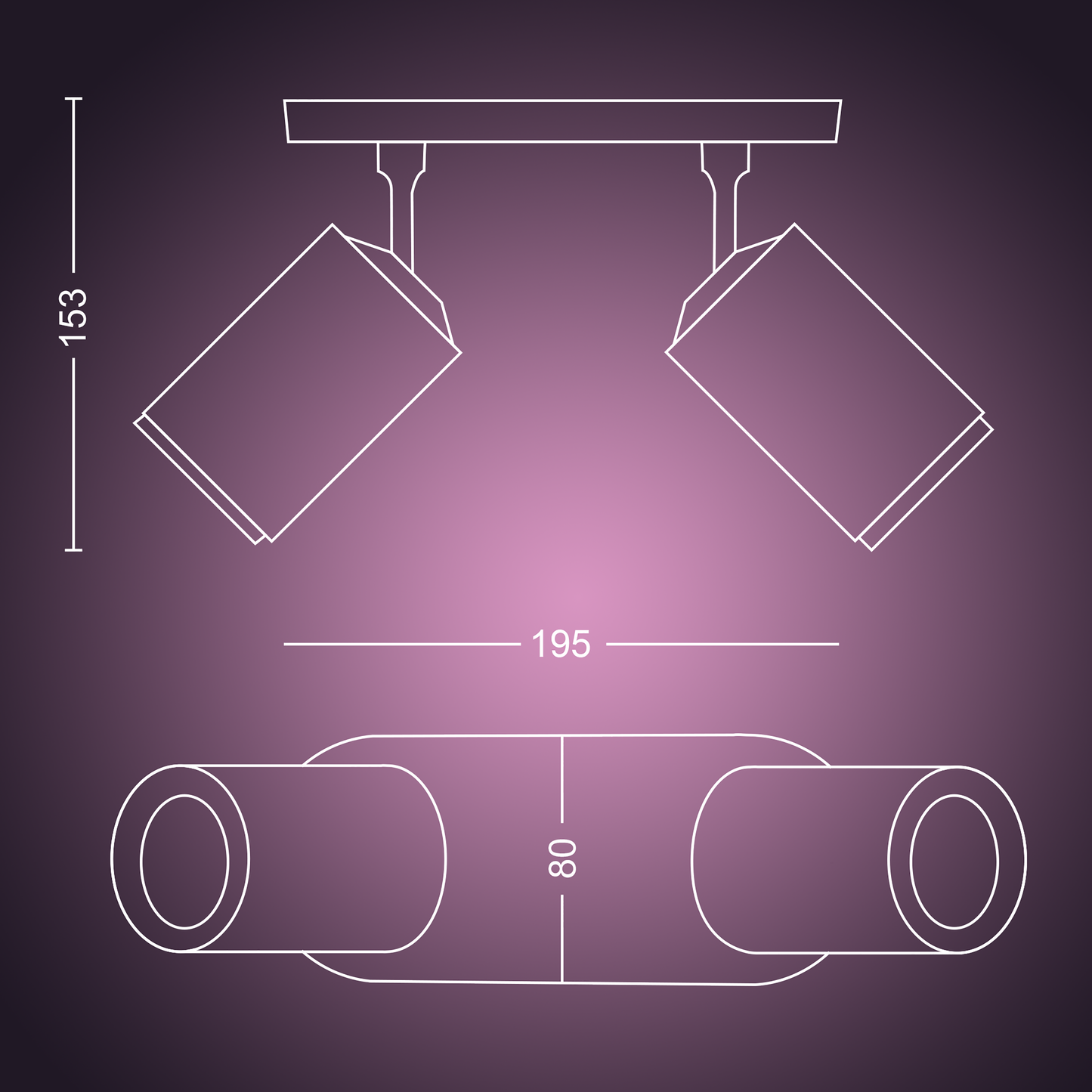 Philips Hue Fugato Hue Loftlampe 2-Spot - Hvid