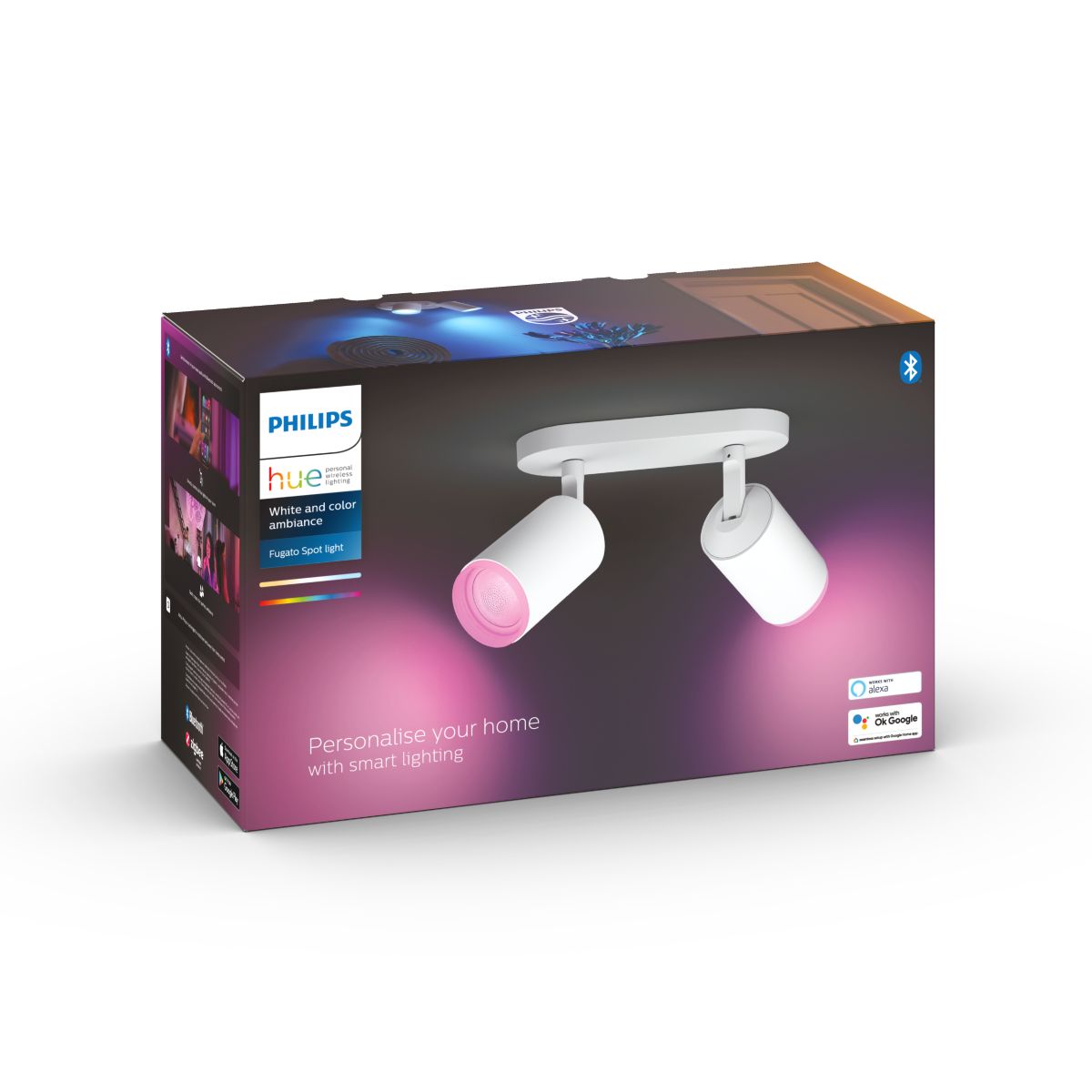 Philips Hue Fugato Hue Loftlampe 2-Spot - Hvid