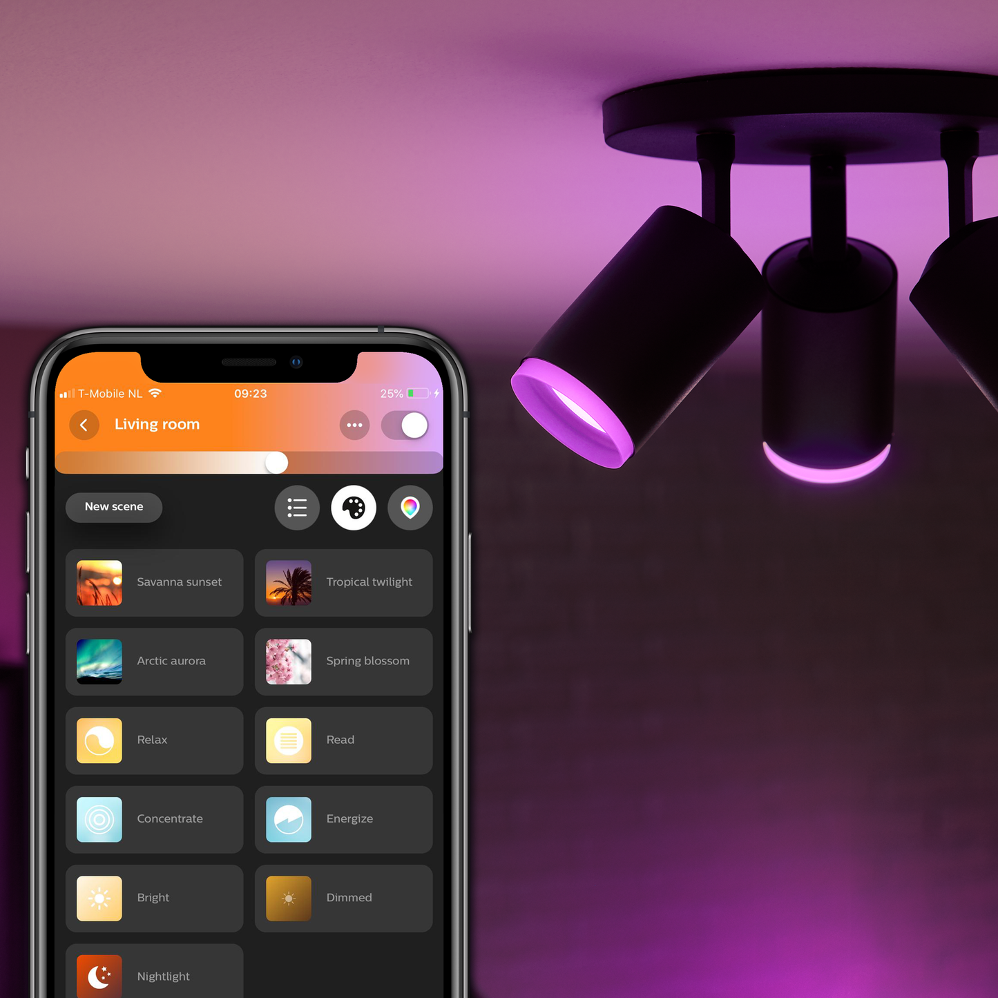 Philips Hue Fugato Hue Loftlampe 3-Spot - Sort