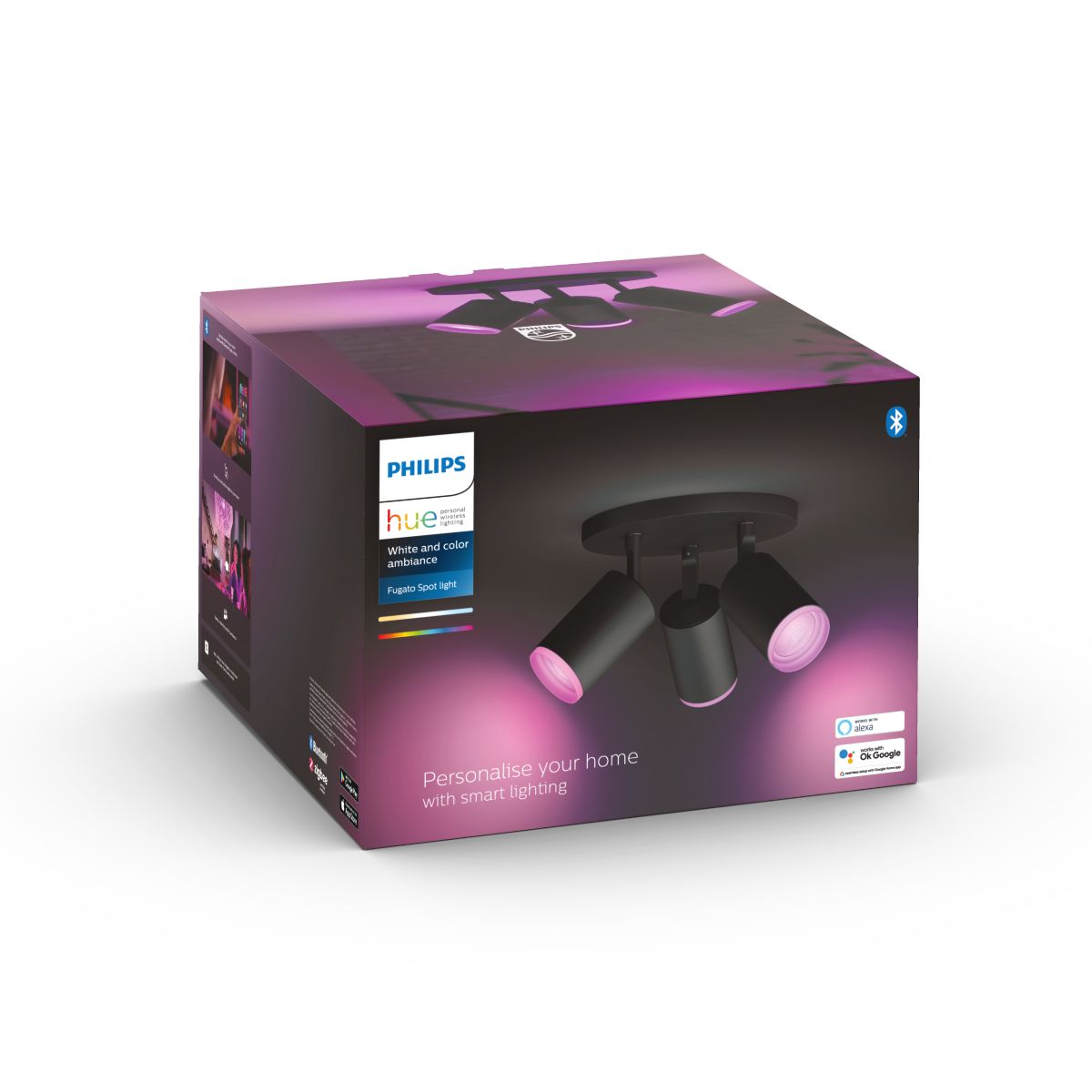 Philips Hue Fugato Hue Loftlampe 3-Spot - Sort