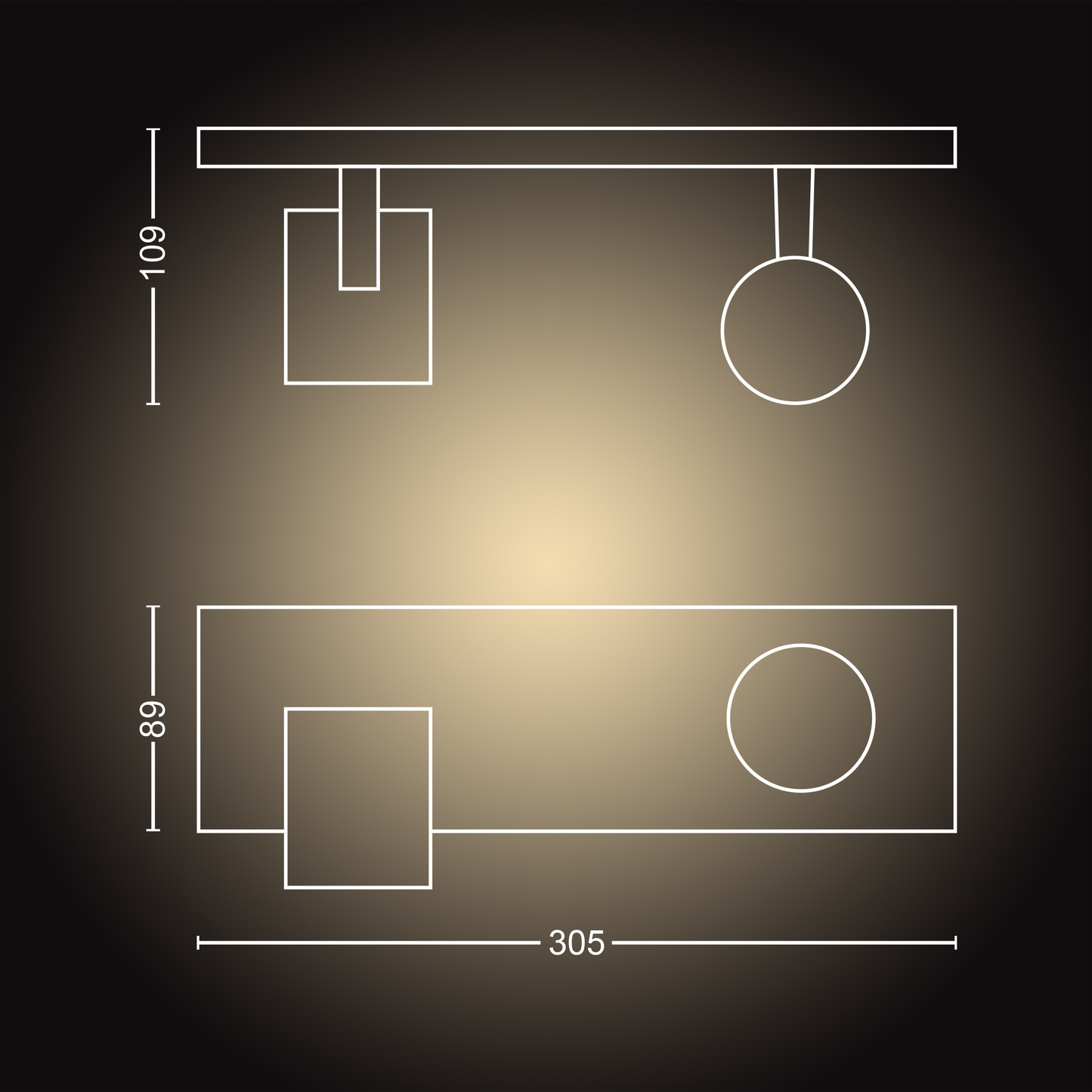 Runner Hue bar/tube black 2x5W 230V