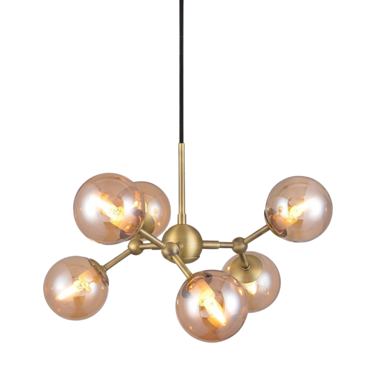 Halo Design Atom Lysekrone Ø45 - Amber/Antik Messing