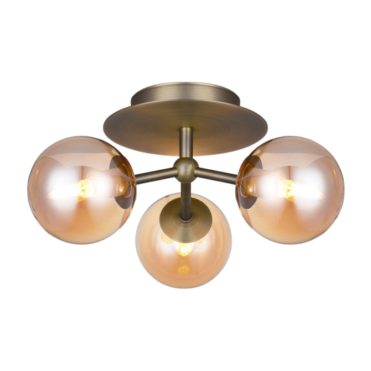 Halo Design Atom Trio Loftlampe - Amber/Antik Messing