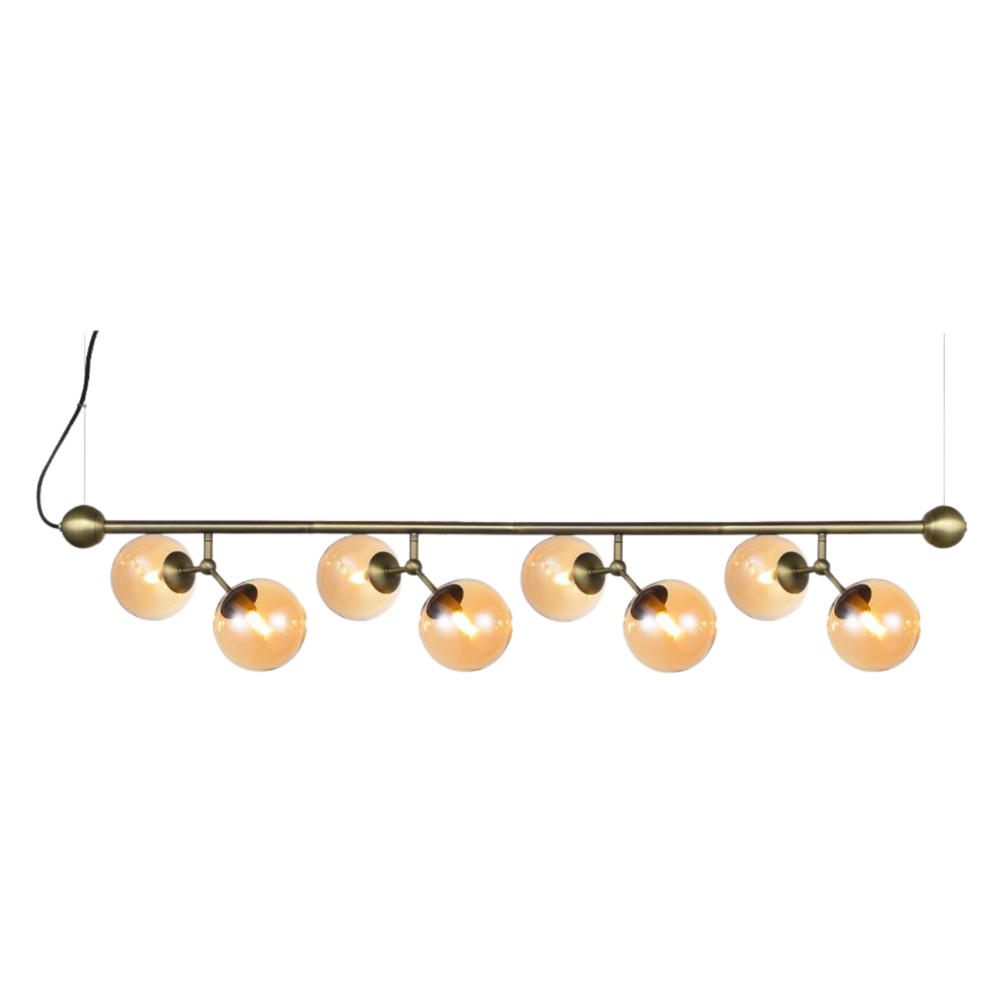 Halo Design Atom Vandret Pendel Large - Amber/Antik Messing