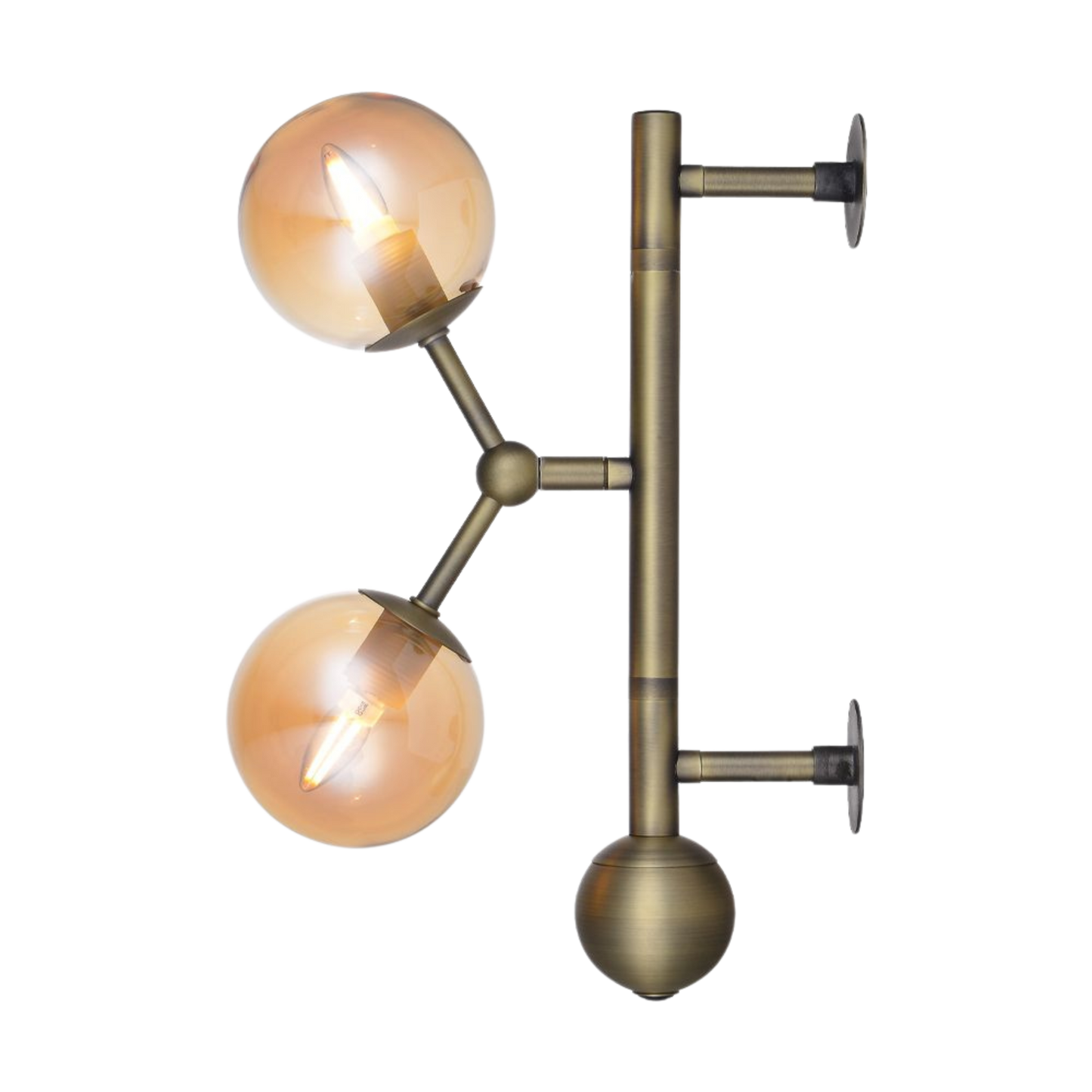 Halo Design Atom vägglampa - bärnsten/antik mässing