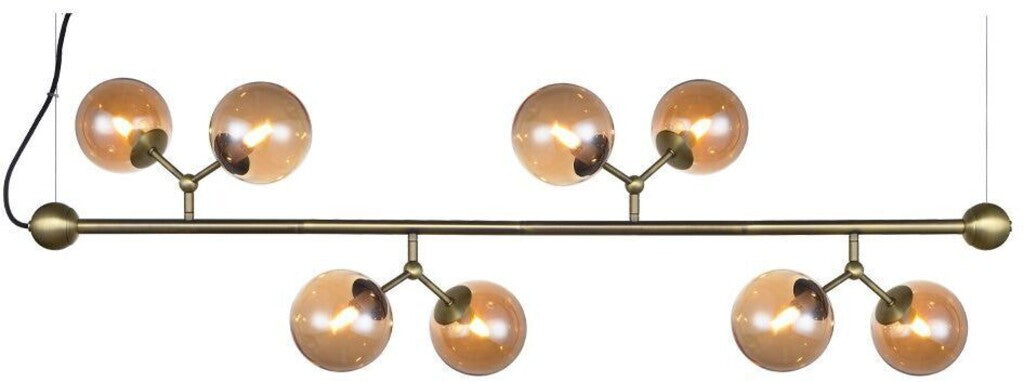 Halo Design Atom Vandret Pendel Large - Amber/Antik Messing