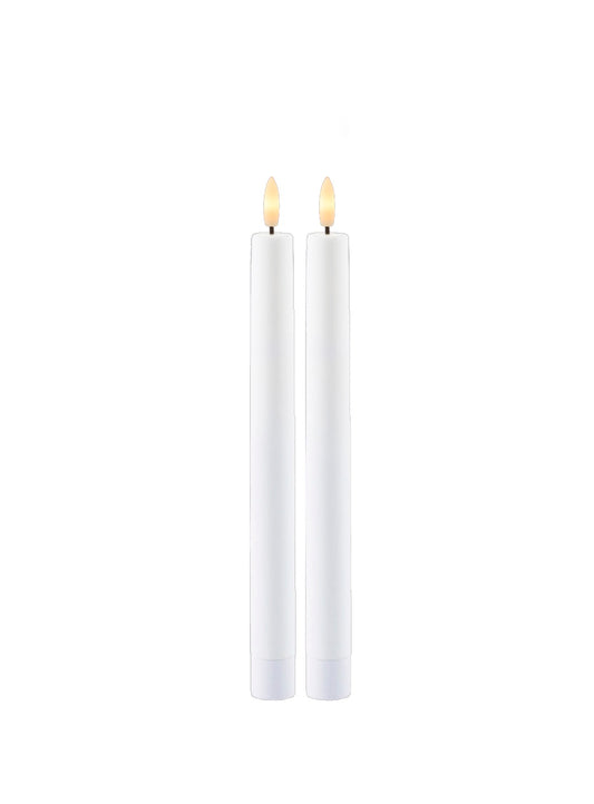Sirius Sille genopladelige kronelys 2 styk sæt 25 cm - Hvid