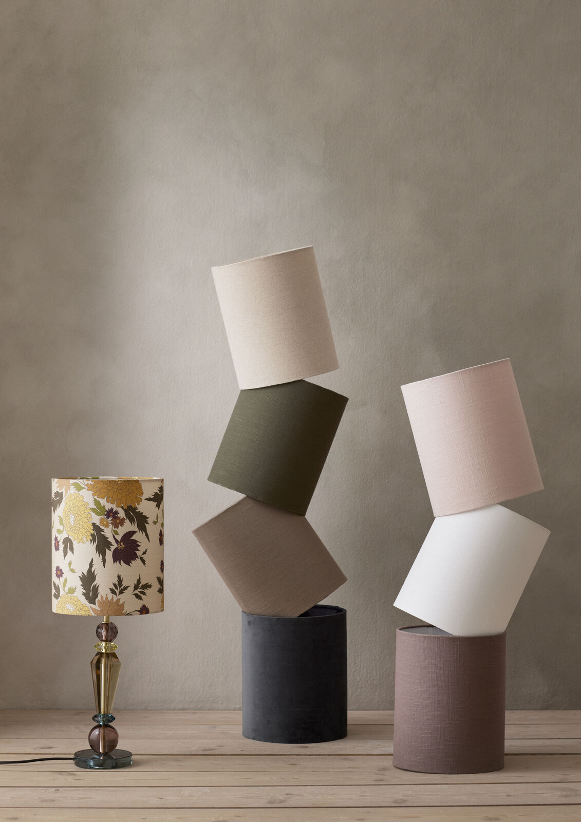 Cozy living Gertrud lampeskærm - velour grå