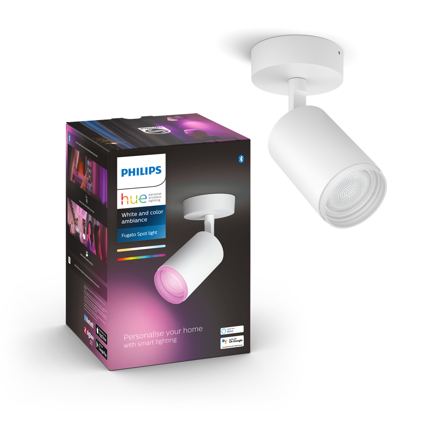 Philips Hue Fugato Hue Loftlampe Enkelt Spot - Hvid