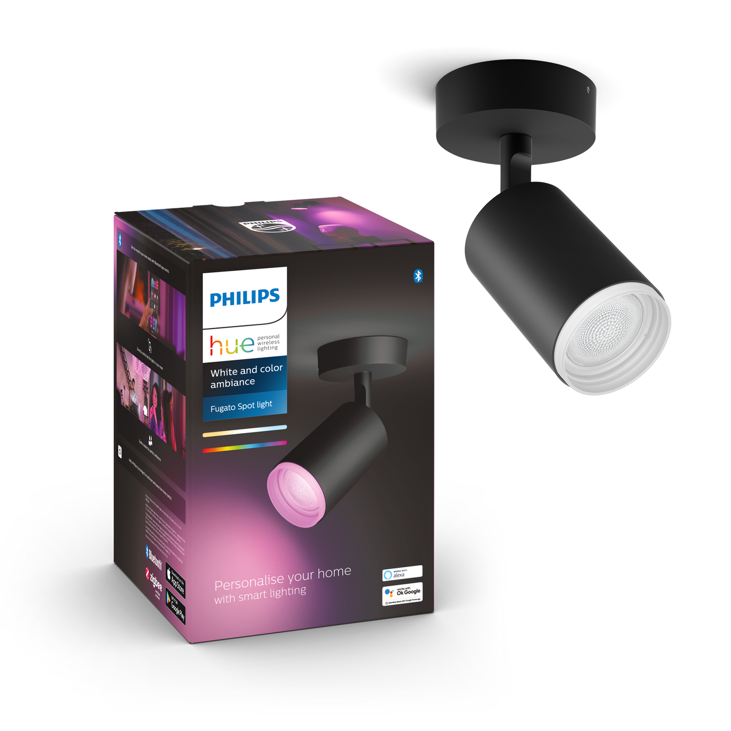 Philips Hue Fugato Hue Loftlampe Enkelt Spot - Sort