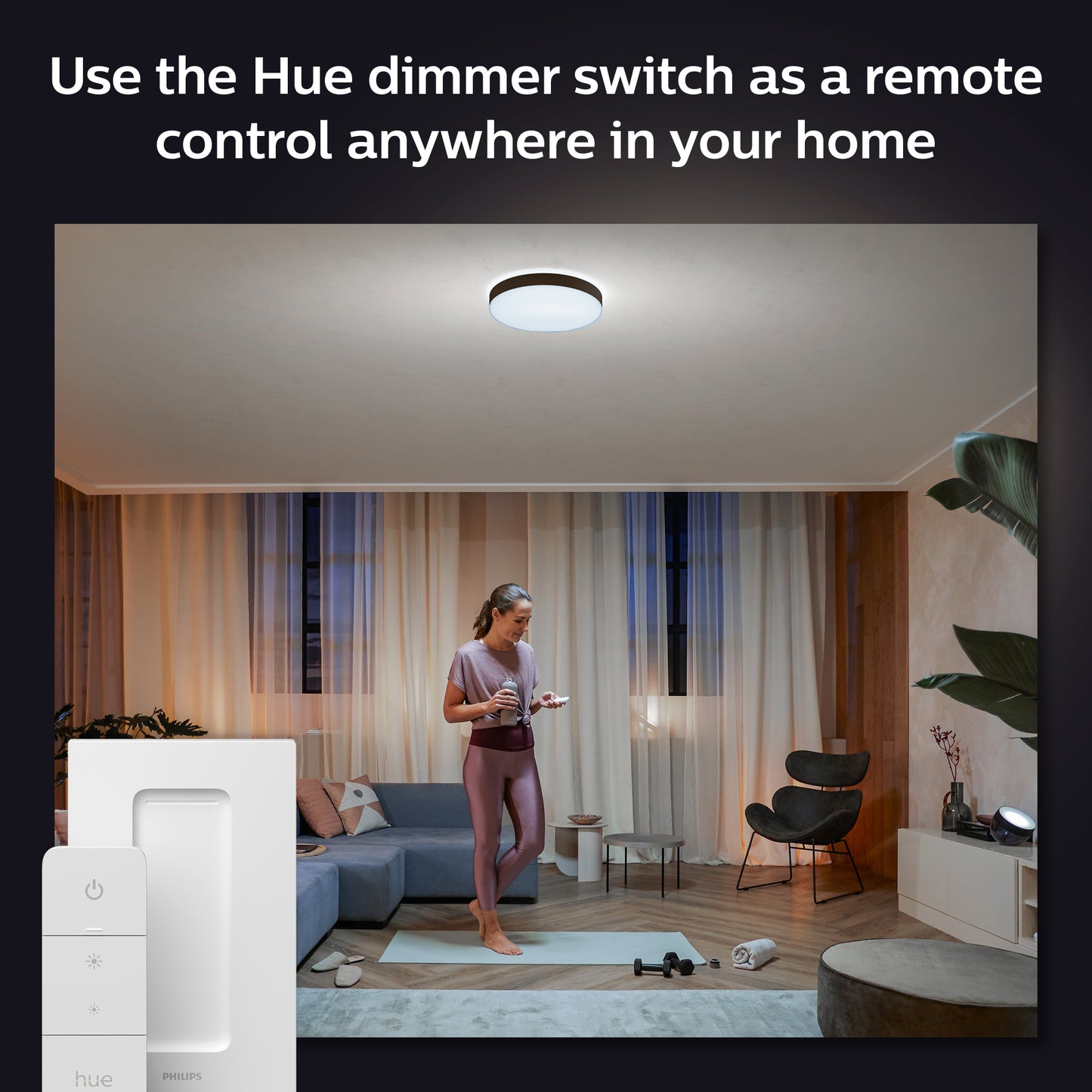 PHilips Hue Enrave sort XL i stue