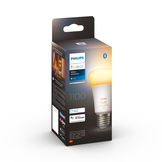 Philips Hue - Hue Pære White Ambiance BT E27 1100 Lumen