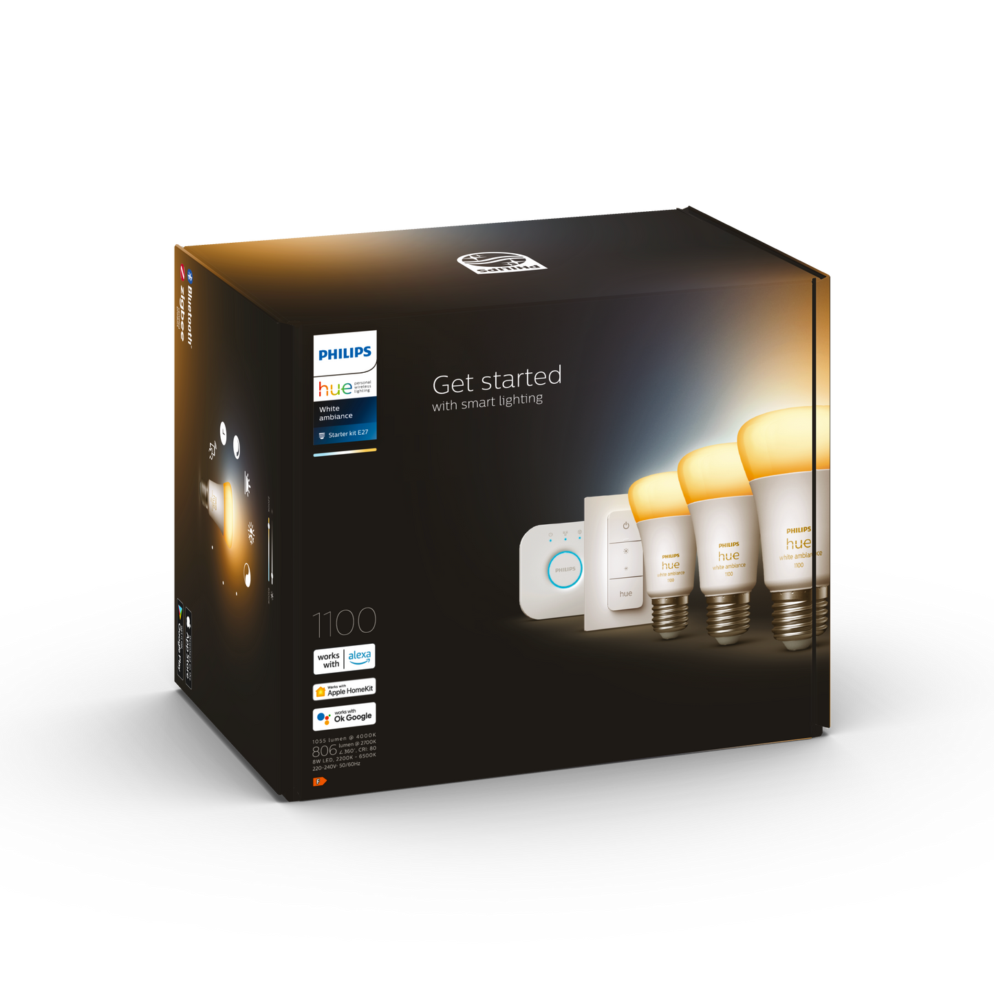 Philips Hue White Ambiance 8W A60 E27 3set