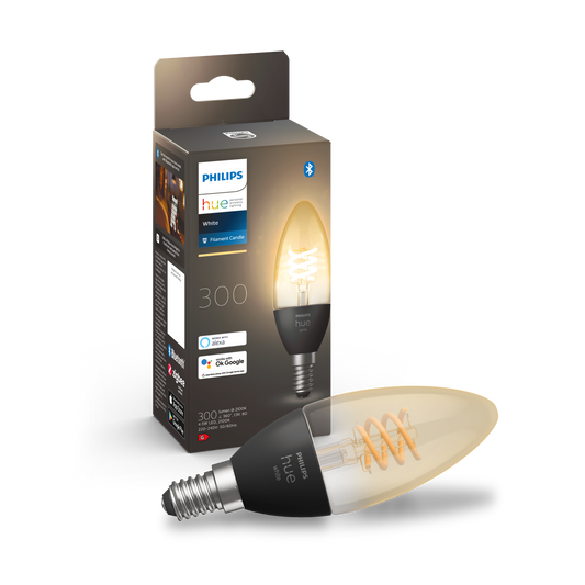 Philips HueW 4.5W Fil Candle E14 1p
