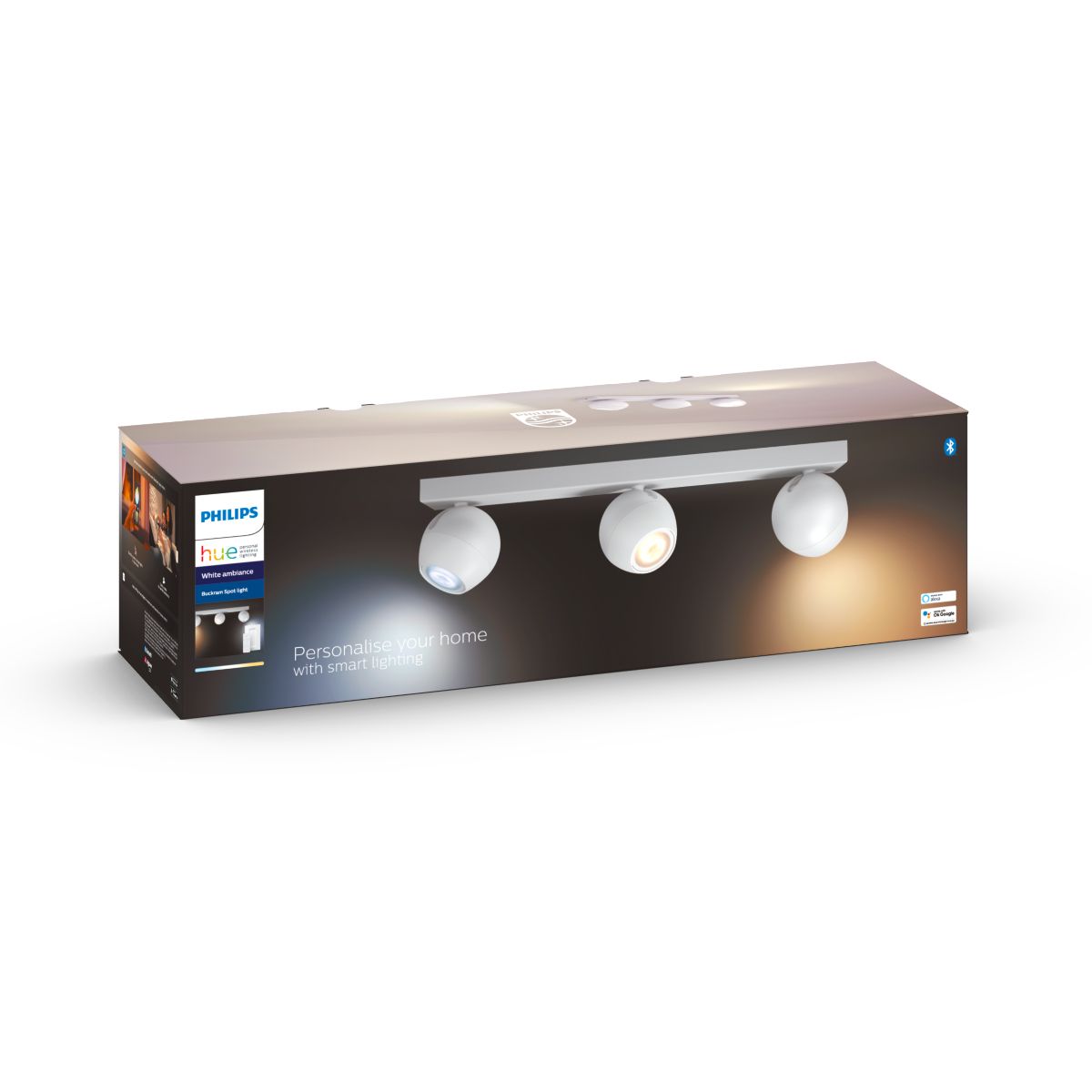 Philips Hue Buckram Hue Loftlampe 3-Spot - Hvid