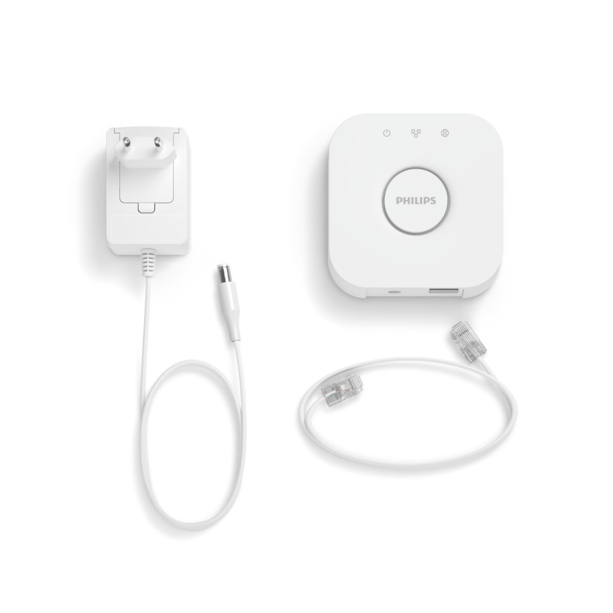 Indholdet i en Philips hue bridge kasse