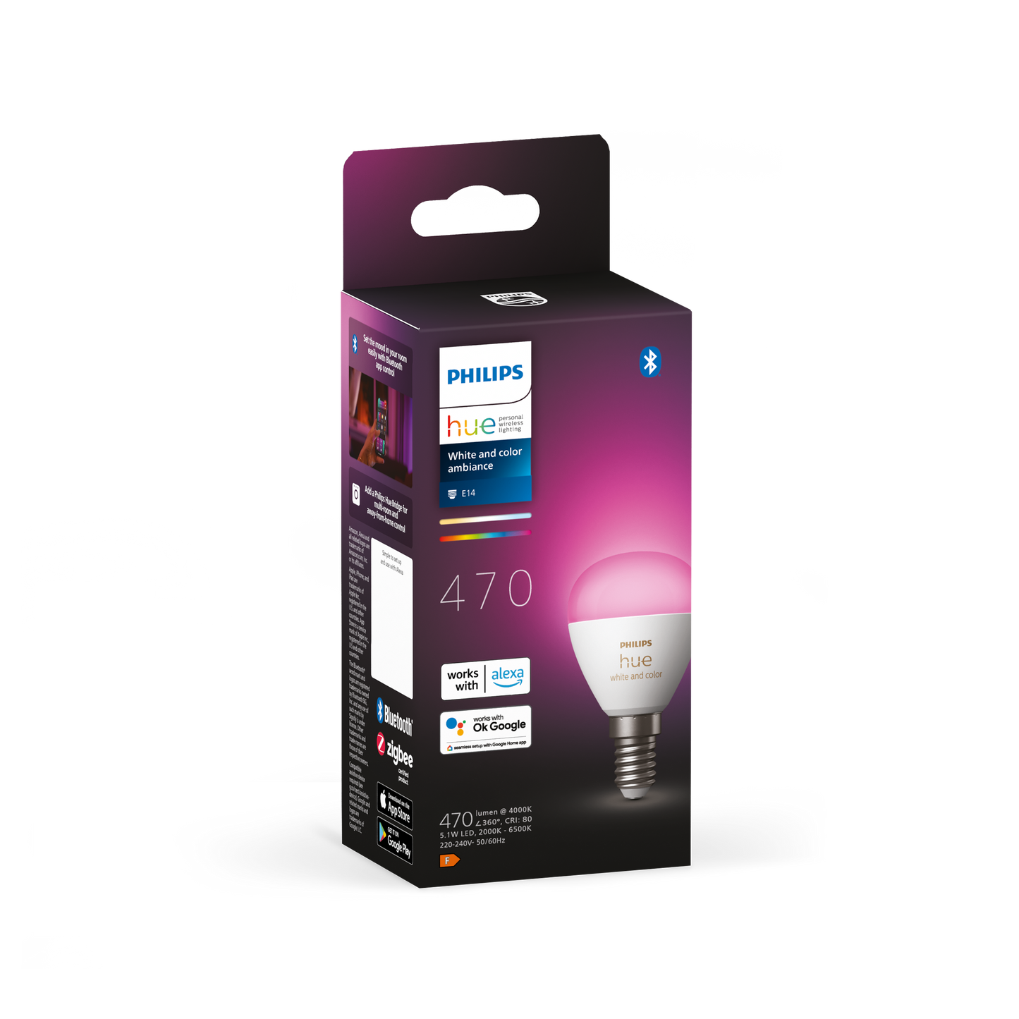 Philips Hue - Hue WCA 5,1W luster E14 krone - color