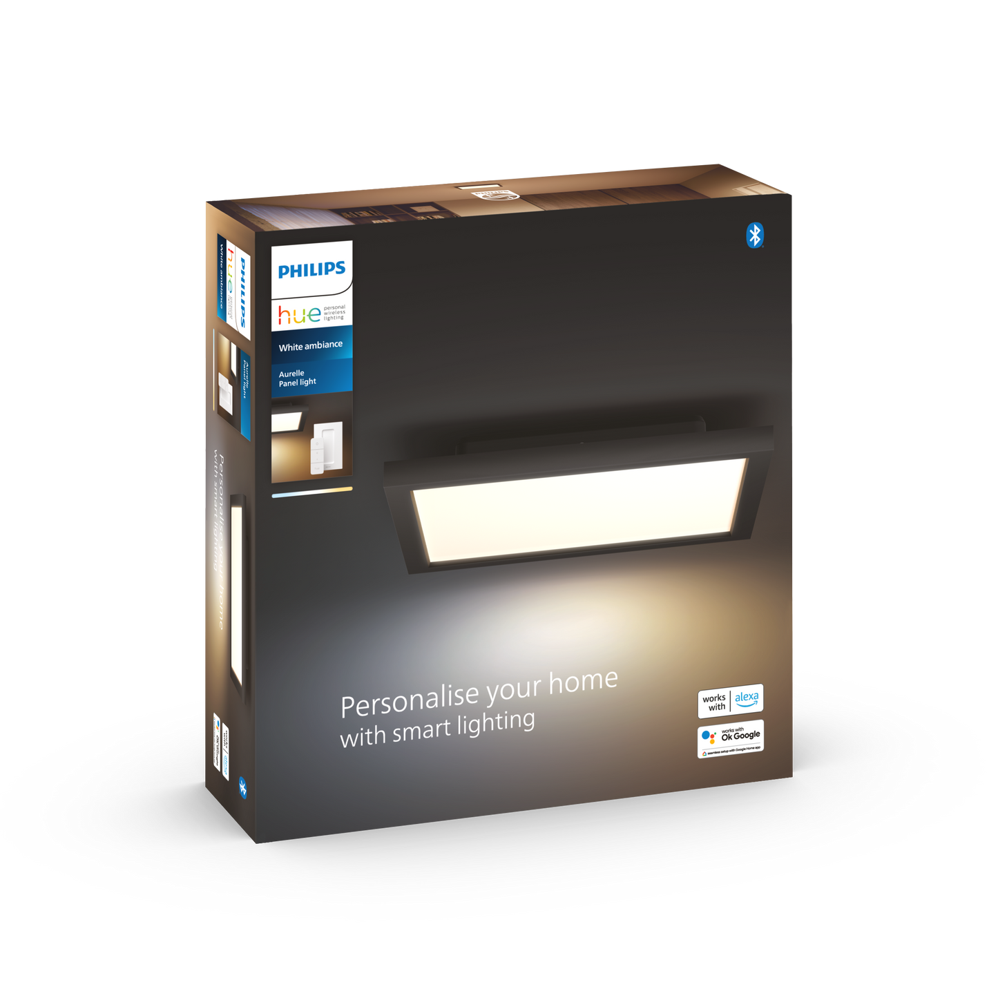 Philips Hue Aurelle Hue Loftlampe Rektangulært 30*30 - Sort