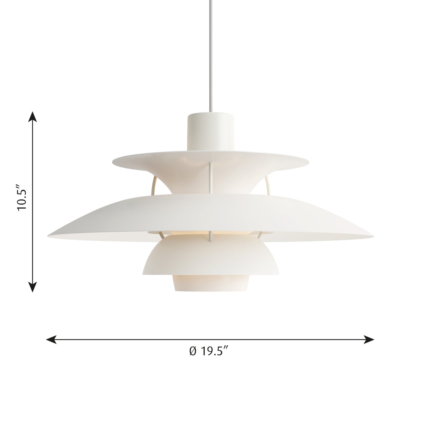 Louis Poulsen - PH 5 Pendel - Monokrom Vit