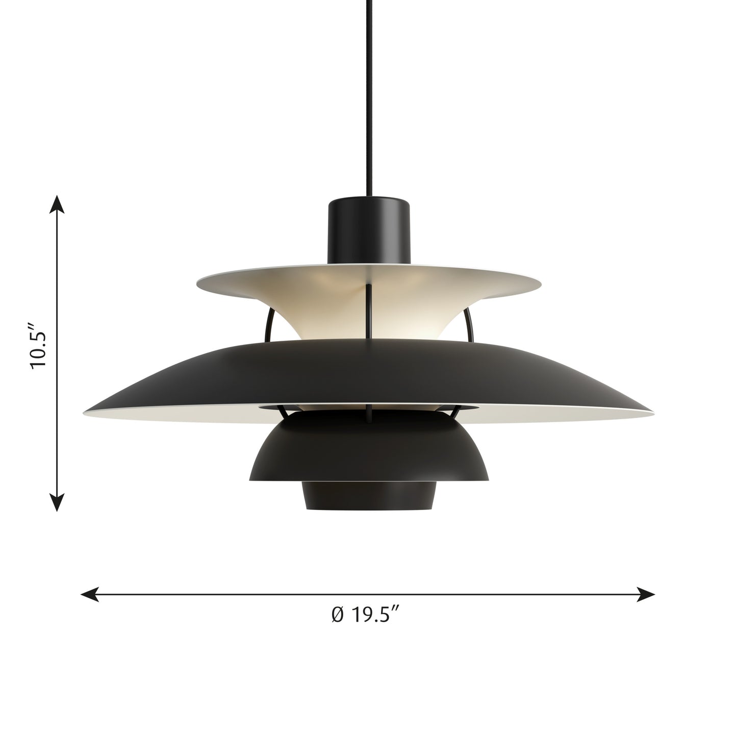Louis Poulsen - PH 5 Pendel - Monokrom Svart