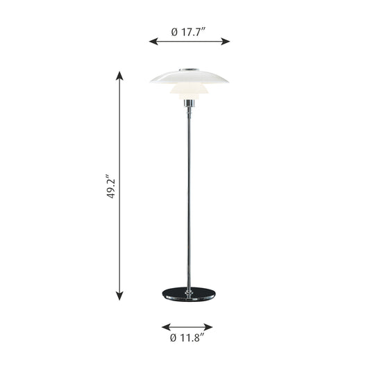 Louis Poulsen - PH 4½-3½ Gulvlampe - Højglansforkromet