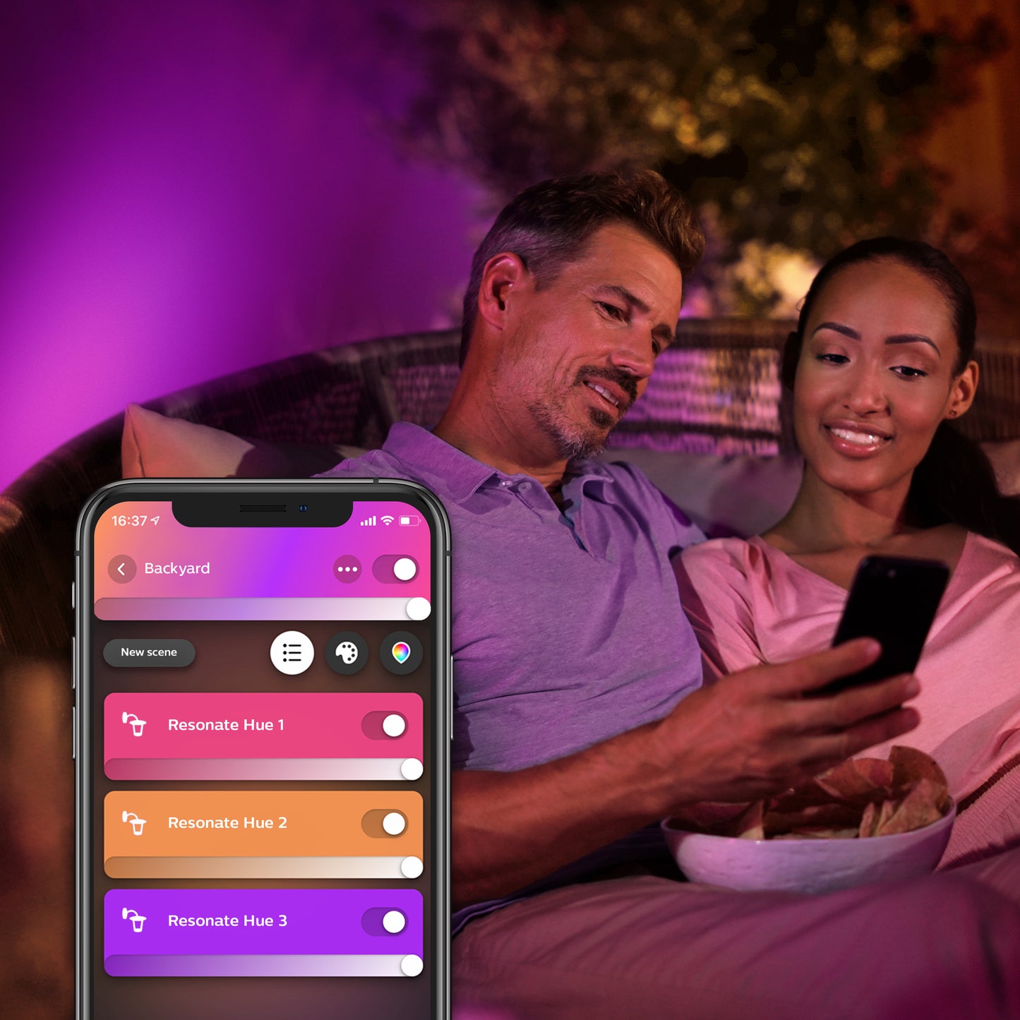 Philips Hue Resonate Color væglampe up/down sort