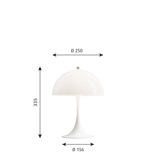 Louis Poulsen - Panthella 250 Bordlampe - Hvid Opalt Akryl