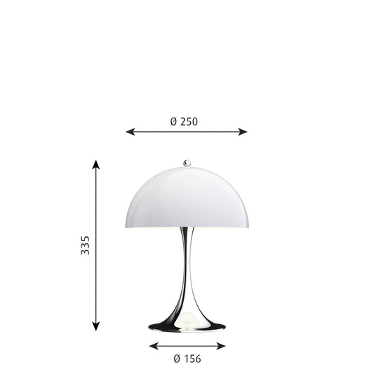Louis Pulse - Panthella 250 Bordslampa - Grå Opal Akryl