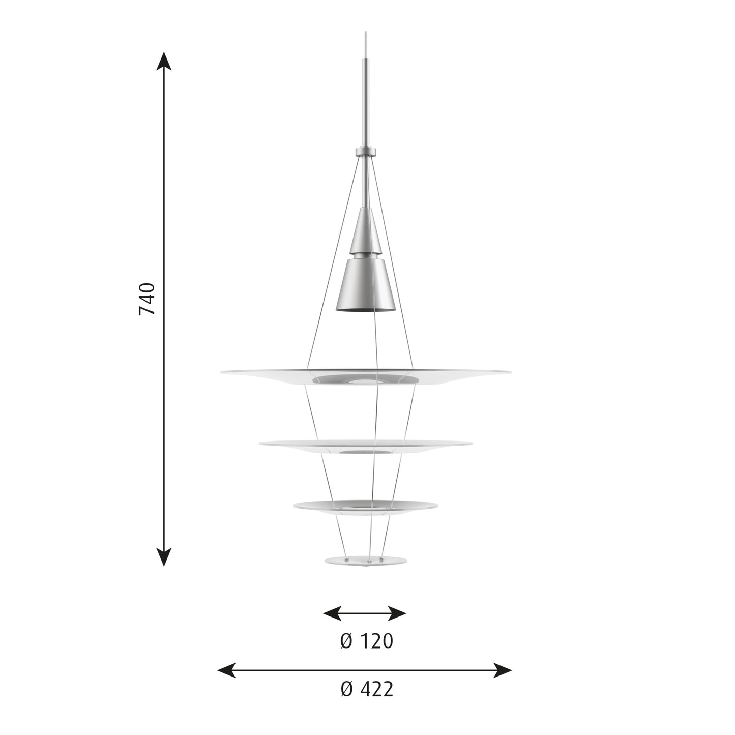 Louis Poulsen - Enigma pendel - Ø425 - Aluminium