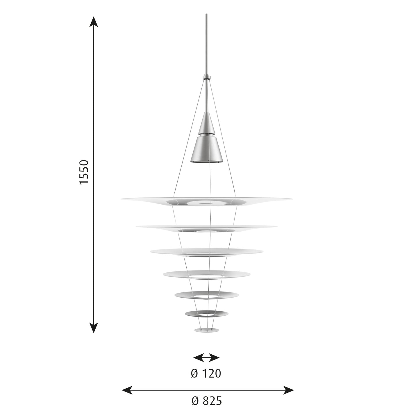 Louis Poulsen Enigma Pendel - Ø 825 Aluminium