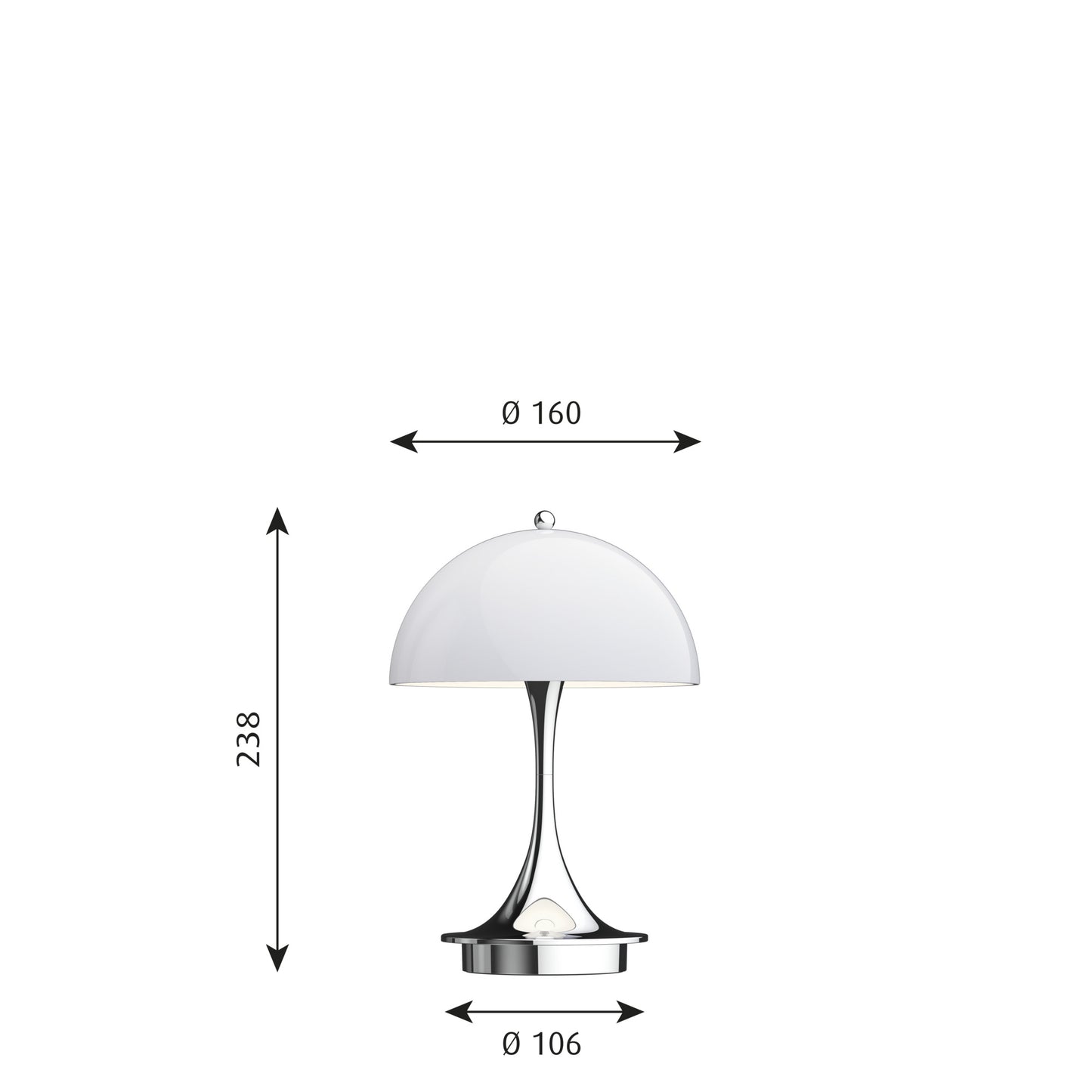 Louis Poulsen Panthella 160 Portable - Grå Opalt Akryl