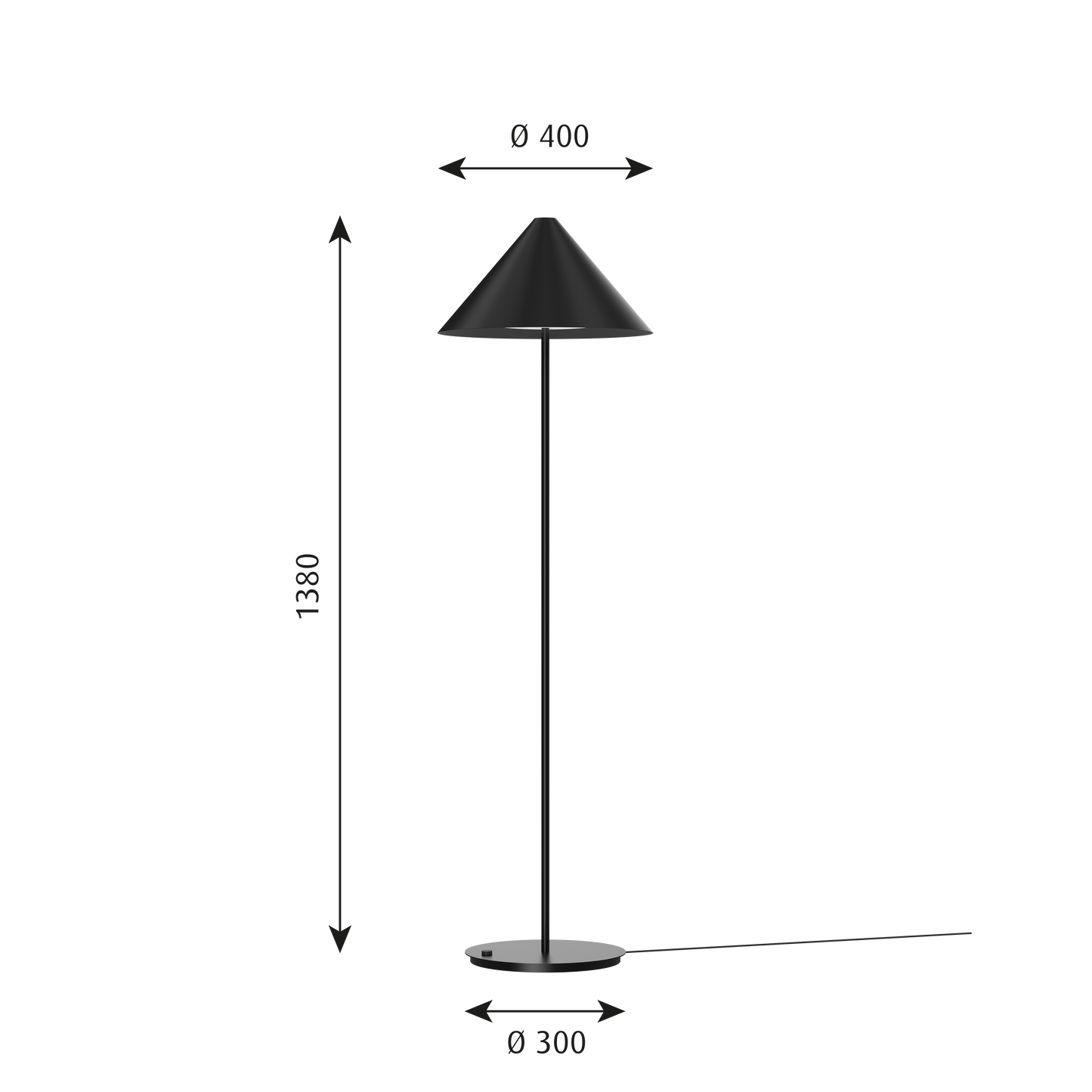 Louis Poulsen - Keglen gulvlampe - Sort