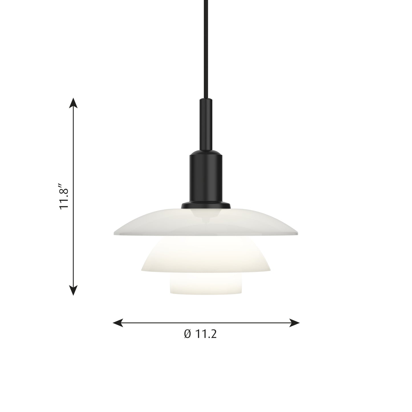 Louis Poulsen - PH 3/3 Hänge - Vit Opalglas