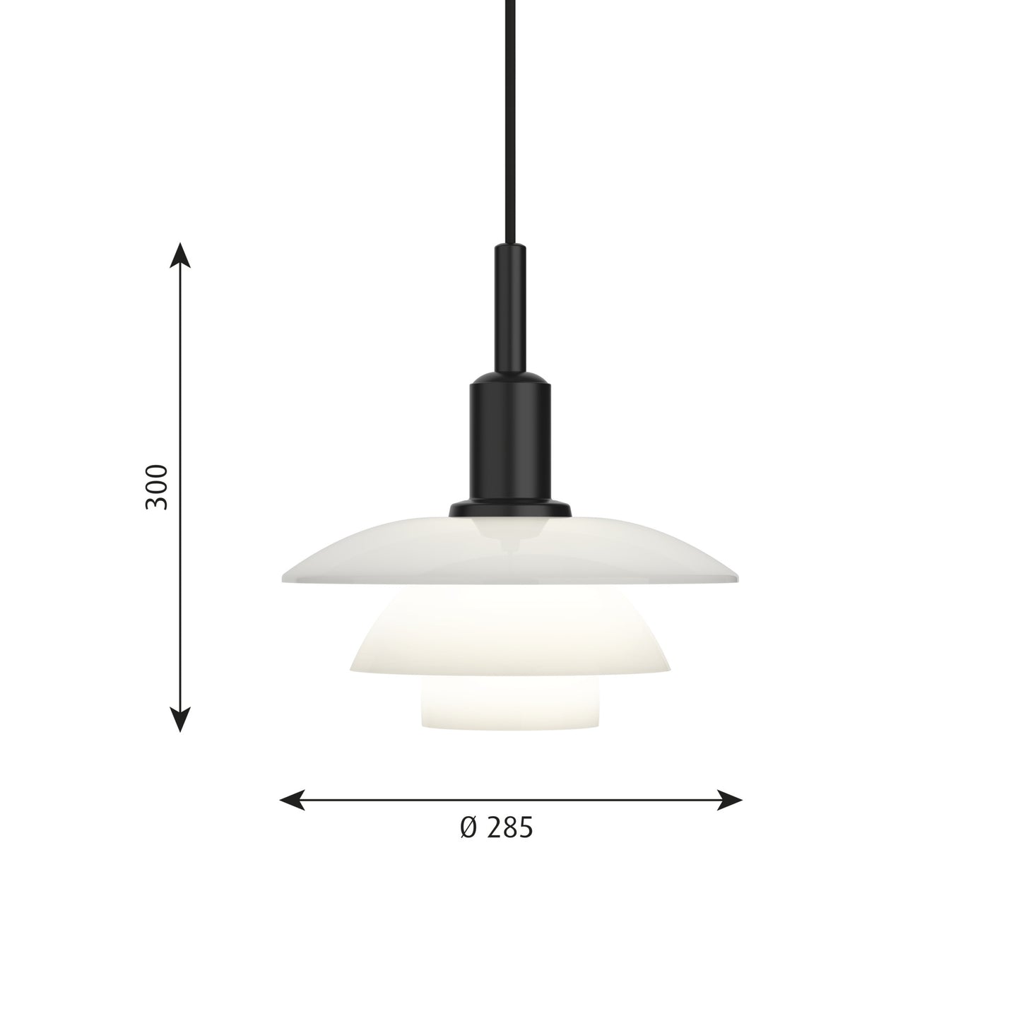 Louis Poulsen - PH 3/3 Hänge - Vit Opalglas