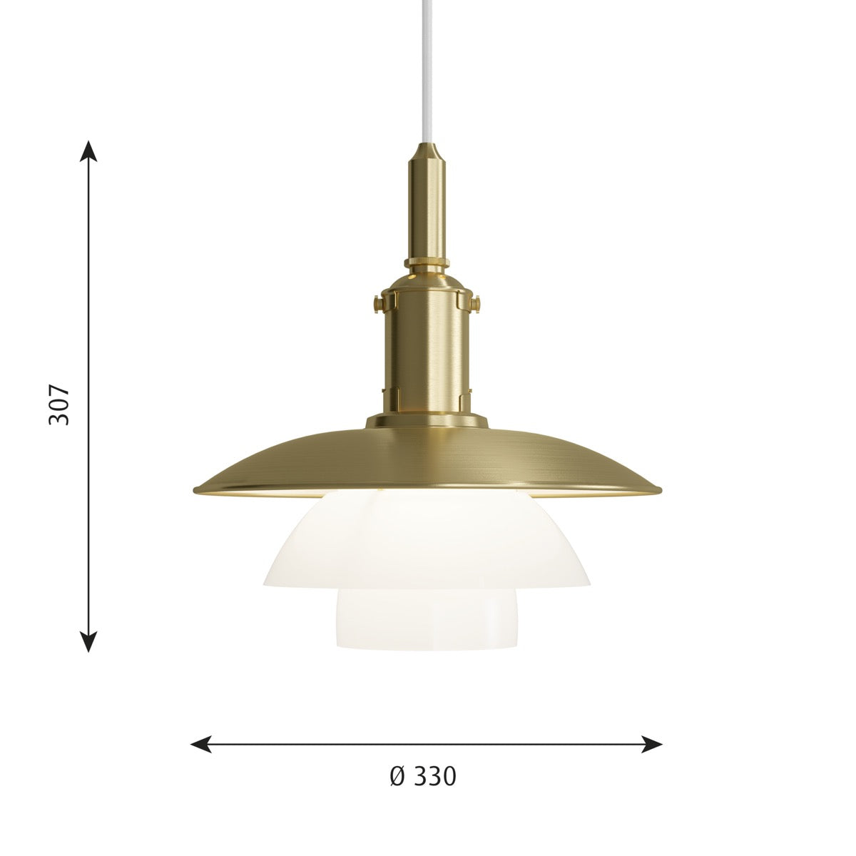 Louis Poulsen - Ph 3/3 Pendel - Messing/Glas - LIMITED EDITION