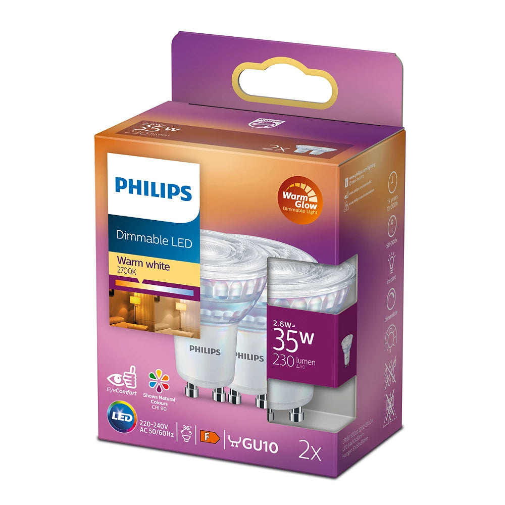 Philips Gu10 - 35W - 2-pak - dæmpbar