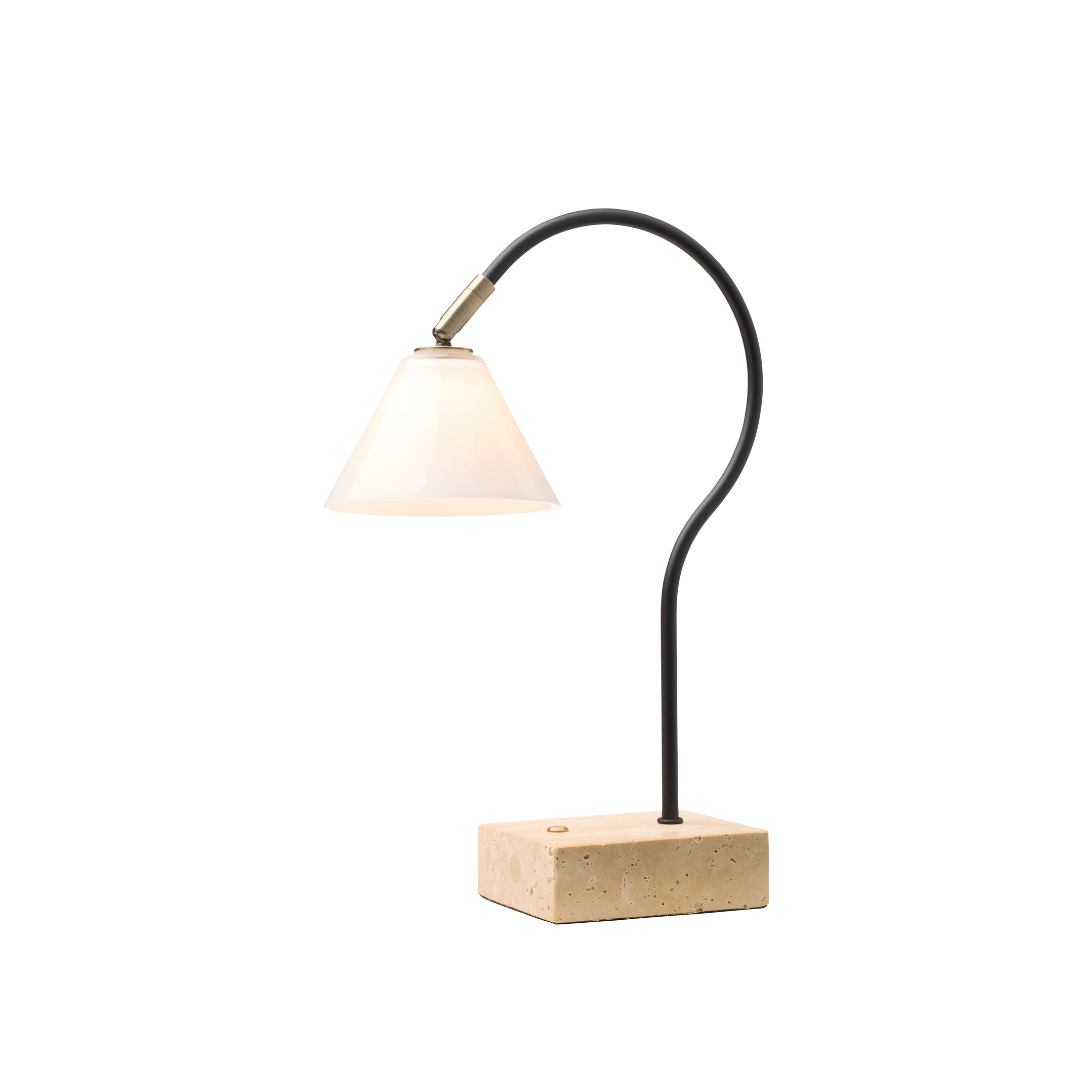 Halo Design Question Portable Table Lamp - Sort Antique Messing Opal Glas