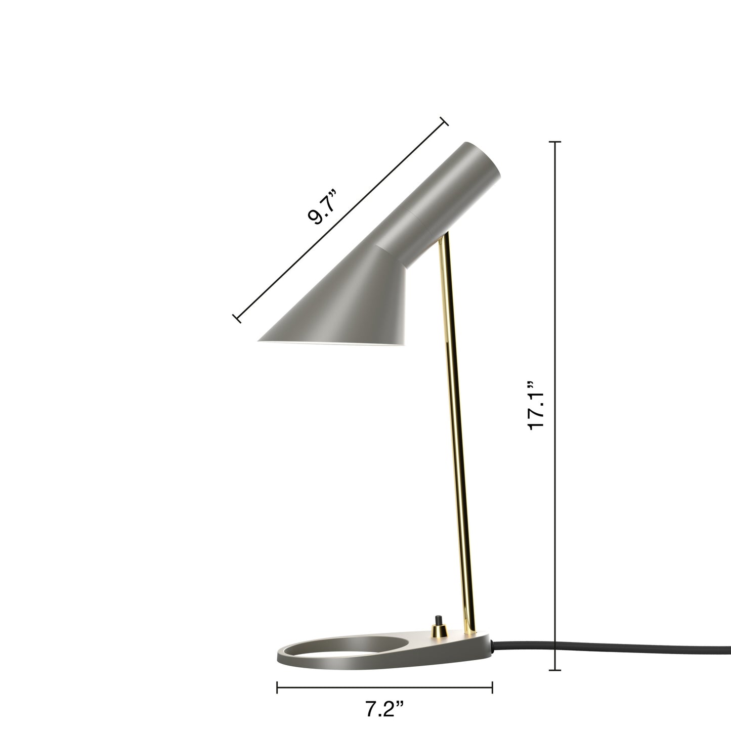 Louis Poulsen AJ Mini Bordlampe Brass/Warm Grey