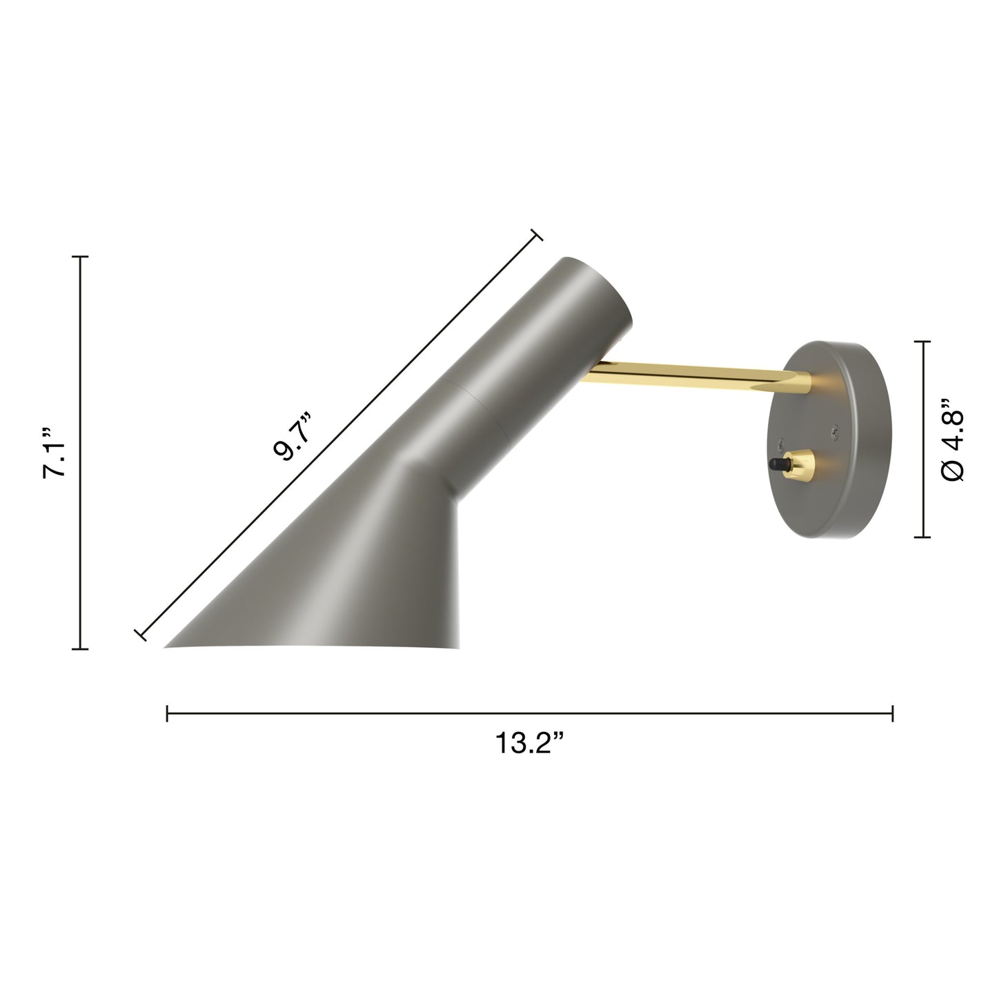 Louis Poulsen AJ Væglampe Brass/Warm Grey