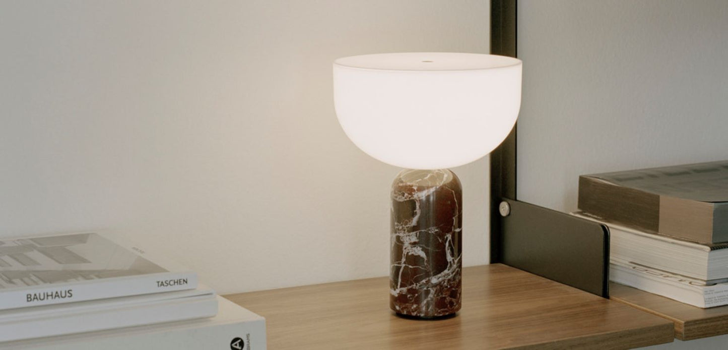 New Works Kizu Genopladelig Bordlampe - Rosso Levanto Marmor
