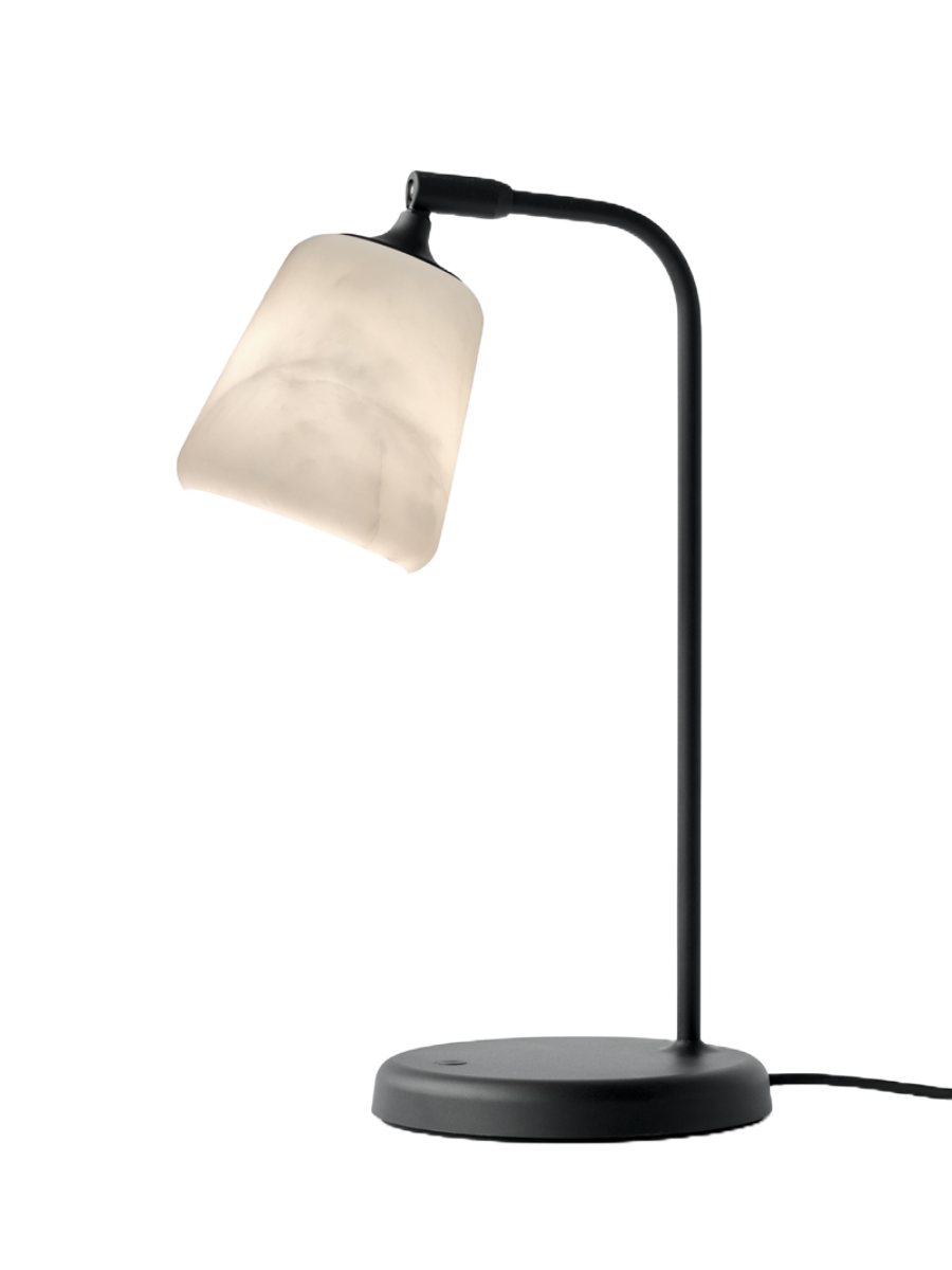 New Works Material Bordlampe - The Black Sheep - Hvid/Sort Marmor